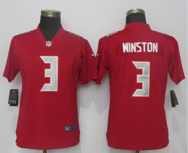 Women Tampa Bay Buccaneers #3 Winston Navy Red Color Rush Limited Nike NFL Jerseys->women nfl jersey->Women Jersey